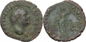 Titus (79-81). AE As, 80-81. Obv. Head right, laureate. Rev. Aequitas standing left, holding scales and rod. RIC II-p. 1 (2nd ed.) 214. AE. 10.56 g. 2...
