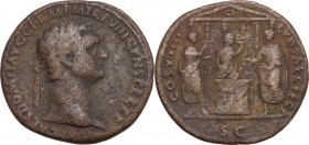 Domitian (81-96). AE As. Ludi Saeculares (Secular Games) issue. Rome mint. Struck 14 September-31 December 88 AD. Obv. Laureate head right. Rev. Domit...