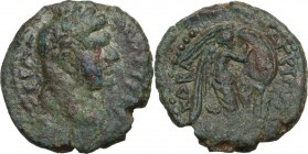 Agrippa II, with Domitian (circa 50-100 AD). AE 20 mm. Caesarea Maritima (Judaea), year 24 of Agrippa II’s second era (83/4 AD). Obv. Laureate head of...