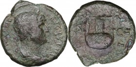 Hadrian (117-138). AE Semis. Rome mint for circulation in Syria. Struck 125-128 AD. Obv. Laureate and draped bust right. Rev. Lyre. RIC II 688. AE. 4....
