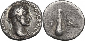 Hadrian (117-138). AR Hemidrachm, Caesarea mint (Cappadocia). RY 4 (120/1 AD). Obv. Laureate bust right, slight drapery. Rev. Club, ЄT-Δ (date) across...