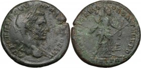 Macrinus (217-218). AE 27 mm. Nicopolis ad Istrum mint (Moesia Inferior). Obv. Laureate head right. Rev. Artemis running right, holding bow and drawin...