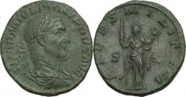 Philip I (244-249). AE Sestertius, 244-249 AD. Obv. Laureate, draped, and cuirassed bust right. Rev. Fides standing facing, head left, holding scepter...
