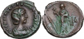 Salonina, wife of Gallienus (died 268). BI Tetradrachm, Alexandria mint, RY 14 (266/7 AD). Obv. Draped bust right, wearing stephane. Rev. Elpis standi...