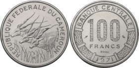 Cameroun. Republic. 100 Francs 1971 ESSAI. KM E13. NI. 26.00 mm. FDC.