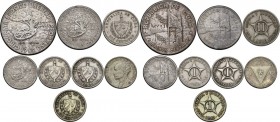 Cuba. First Republic (1902-1962). Lot of eight (8) coins: 2 centavos 1916, centavos 1915, 1943, 1943 and 1953, commemorative set 40 centavos, 20 centa...