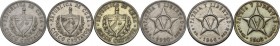 Cuba. First Republic (1902-1962). Lot of three (3) coins: 5 centavos 1920, 1943 and 1946. KM 11.2, 11.3, 11.3a. CU-NI, Brass. The 1920 specimen is in ...