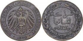 Germany. Wilhelm II (1888-1918). AE Pesa 1890, German East Africa. KM 1. AE. 6.49 g. 25.00 mm. VF.
