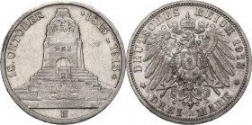 Germany. Friedrich August III (1904-1918). AR 3 Mark, Muldenhütten mint, 1913 E. KM 1275. AR. 16.66 g. 33.00 mm. Good VF. For the 100th anniversary of...