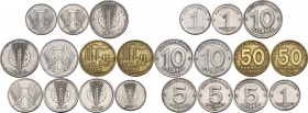 Germany DDR. Lot of eleven (11) coins: 50 pfennig 1950 A (2), 10 pfennig 1948 A, 1949 A, 1953 E, 5 pfennig 1948 A (2), 1953 E, pfennig 1950 A, 1952 A,...