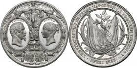 Great Britain. Victoria (1837-1901). WM Medal, 1855. BHM 2563. White metal. 15.02 g. 38.00 mm. About EF. For the visit of Napoleon III to the Queen.
