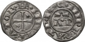 Italy. Enrico VI (1194-1197). BI Denar, Sicily, Brindisi mint. Sp. 30. BI. 0.96 g. 17.00 mm. Toned. About EF.