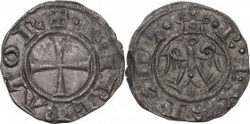 Italy. Federico II di Svevia (1194-1250). BI Denar, Messina mint, 1221. Sp. 107; Travaini 1993, 22; D'Andrea 113. BI. 0.84 g. 19.00 mm. About EF.