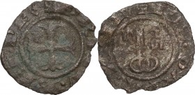 Italy. Giovanni XXII (1316-1334), Jacme Duese. BI Denaro, Montefiascone mint. Biaggi 1608. BI. 0.49 g. 15.00 mm. Rare. About VF.