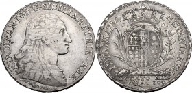 Italy. Ferdinando IV di Borbone (1759-1816). AR 100 Grana 1784, Napoli mint. P/R 64; MIR (Sicilia) 374. AR. 22.45 g. 38.20 mm. RR. About VF/VF.