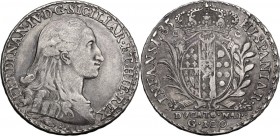 Italy. Ferdinando IV di Borbone (1759-1816). AR 100 Grana 1785, Napoli mint. P/R 65a; MIR (Sicilia) 374/2. AR. 22.58 g. 38.30 mm. R. About VF/VF.