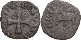 Italy. Callisto III (1455-1458), Alonso de Borja. Picciolo, Rome mint. CNI 69; M. 14; Berm. 352. AE. 0.57 g. 13.20 mm. Rare. About VF.