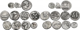 The Roman Republic. Multiple lot of eleven (11) AR unclassified coins: 8 AR Denarii, a fragment of AR Denarius, AR Sestertius and AR Quinarius of Fulv...