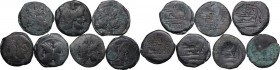 The Roman Republic. Lot of seven (7) unclassified AE Asses. AE. VF:About VF:F.