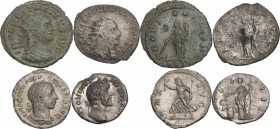 The Roman Empire. Multiple lot of four (4) unclassified coins. AR/AE. Good F/Near VF.