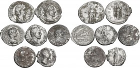 The Roman Empire. Lot of seven (7) unclassified AR coins. AR.