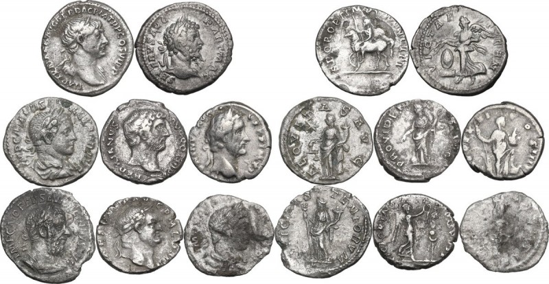 The Roman Empire. Multiple lot of eight (8) unclassified AR Denarii. AR.