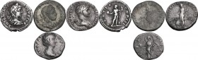 The Roman Empire. Multiple lot of four (4) unclassified coins. AR/AE. About VF:VF.