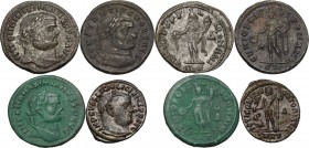 The Roman Empire. Lot of four (4) unclassified AE Folles. AE.