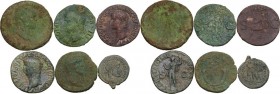 The Roman Empire. Multiple lot of six (6) unclassified AE coins. AE. F:VF.