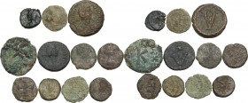 The Barbaric World and the Byzantine Empire. Interesting multiple lot of eleven (11) unclassified AE Fractions. AE. Good F:VF.