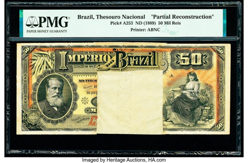 Brazil Thesouro Nacional 50 Mil Reis ND (1889) Pick A253 "Partial Reconstruction...