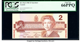 Canada Bank of Canada $2 1986 BC-55aS Specimen PCGS Gem New 66PPQ. 

HID09801242017

© 2020 Heritage Auctions | All Rights Reserved