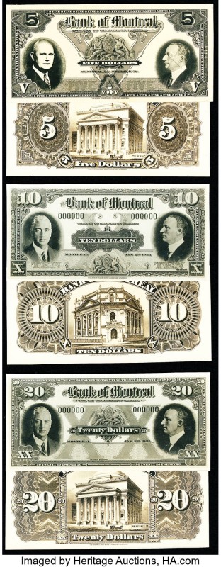Canada Bank of Montreal Set of 6 Photographic Proofs Crisp Uncirculated. 

HID09...