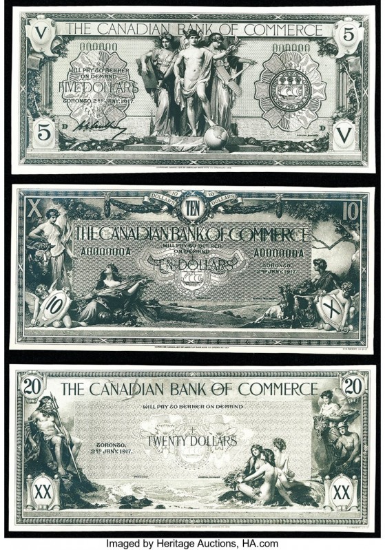 Canada Canadian Bank of Commerce Set of 5 Photographic Proofs Crisp Uncirculated...