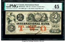 Canada Toronto, CW- International Bank of Canada $2 15.9.1858 Ch.# 380-10-10-12a PMG Choice Extremely Fine 45. Ink burn.

HID09801242017

© 2020 Herit...
