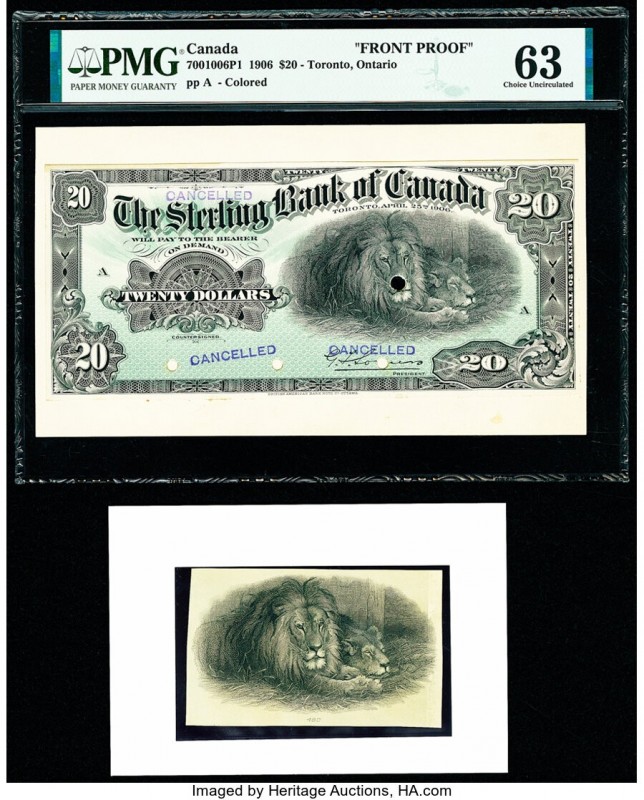 Canada Toronto, ON- Sterling Bank of Canada $20 25.4.1906 Ch.# 700-10-06P1 and V...