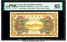 China Sino-Scandinavian Bank, Tientsin 5 Yuan 1922 Pick S592b S/M#H192-5a PMG Gem Uncirculated 65 EPQ. 

HID09801242017

© 2020 Heritage Auctions | Al...