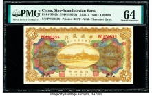 China Sino-Scandinavian Bank, Tientsin 5 Yuan 1922 Pick S592b S/M#H192-5a PMG Choice Uncirculated 64. Pinhole.

HID09801242017

© 2020 Heritage Auctio...