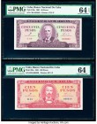 Cuba Banco Nacional de Cuba 50; 100 Pesos 1961 Pick 98a; 99a Two Examples PMG Choice Uncirculated 64 EPQ; Choice Uncirculated 64. 

HID09801242017

© ...
