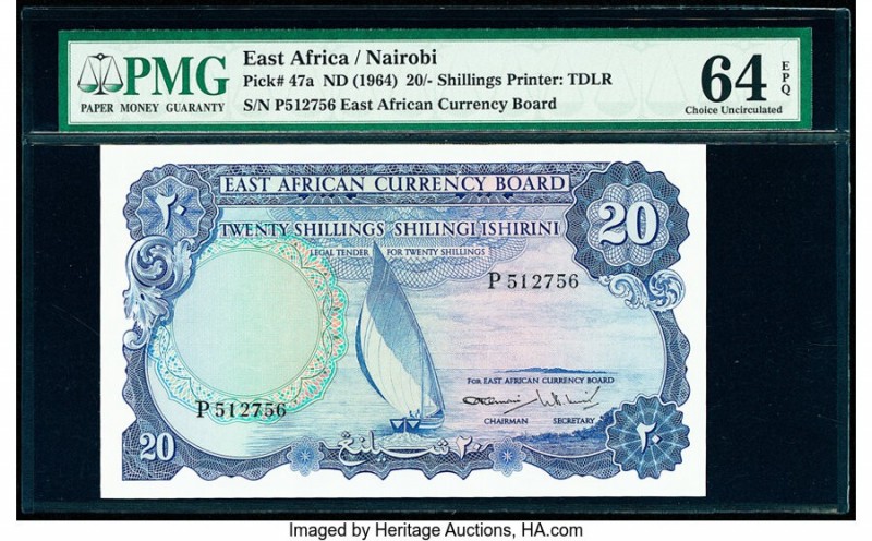 East Africa East African Currency Board 20 Shillings ND (1964) Pick 47a PMG Choi...