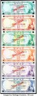 Fiji 1974 Specimen Set of 6 Examples About Uncirculated-Crisp Uncirculated. Barnes and Earland signature combination set. Pick numbers 70s, 71s, 72s, ...