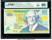 Fiji Reserve Bank of Fiji 2000 Dollars 2000 Pick 103s Commemorative Specimen PMG Gem Uncirculated 66 EPQ. 

HID09801242017

© 2020 Heritage Auctions |...