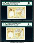 French Somaliland Tresor Public, Djibouti 50 Francs ND (1952) Pick 25 Two Consecutive Examples PMG Choice Uncirculated 64 (2). 

HID09801242017

© 202...