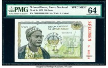 Guinea-Bissau Banco Nacional da Guine-Bissau 500 Pesos 24.9.1975 Pick 3s Specimen PMG Choice Uncirculated 64. 

HID09801242017

© 2020 Heritage Auctio...