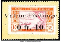 Ivory Coast Gouvernment General de l'Afrique Occidentale Francaise .10 Franc on 10 Centimes ND (1920) Pick 5 Crisp Uncirculated. 

HID09801242017

© 2...