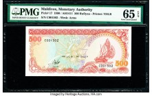 Maldives Monetary Authority 500 Rufiyaa 1990 / AH1411 Pick 17 PMG Gem Uncirculated 65 EPQ. 

HID09801242017

© 2020 Heritage Auctions | All Rights Res...