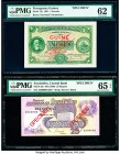 Portuguese Guinea Banco Nacional Ultramarino, Guine 1 Escudo 1921 Pick 12s Specimen PMG Uncirculated 62; Seychelles Central Bank of Seychelles 25 Rupe...