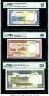 Sudan Bank of Sudan 1; 5; 10 Pounds 1967 Pick 8d; 9d; 10c 3 Examples PMG Choice Extremely Fine 45; Very Fine 30; Very Fine 25. Pick 9d has pinholes an...