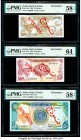 Sudan Bank of Sudan 25; 50 Piastres; 50 Pounds 1981; 1983; 1984 Pick 16s; 24s; 29s Three Specimen PMG Choice About Unc 58 EPQ (2); Choice Uncirculated...