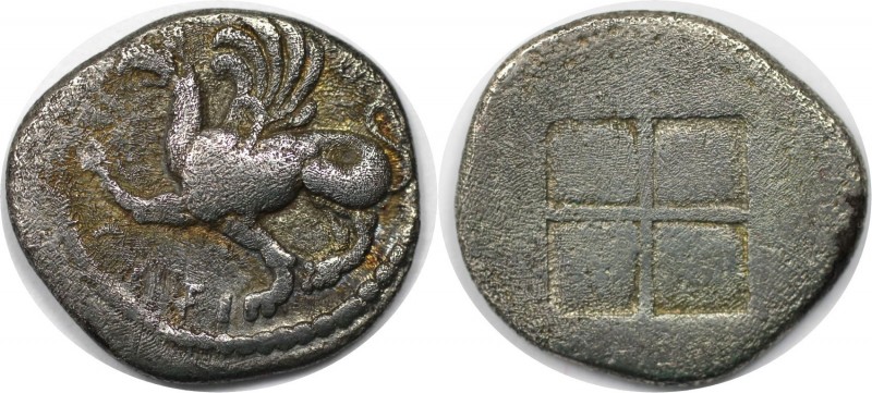 Griechische Münzen, THRACIA. ABDERA. Drachme nach 480 v. Chr. (?), Vs: Greif nac...